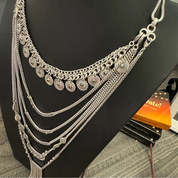 ⚜️ Lucky Brand Layered Silver Necklace & Blue Enamel Wave Bracelet ⚜️ - Picture 9 of 13